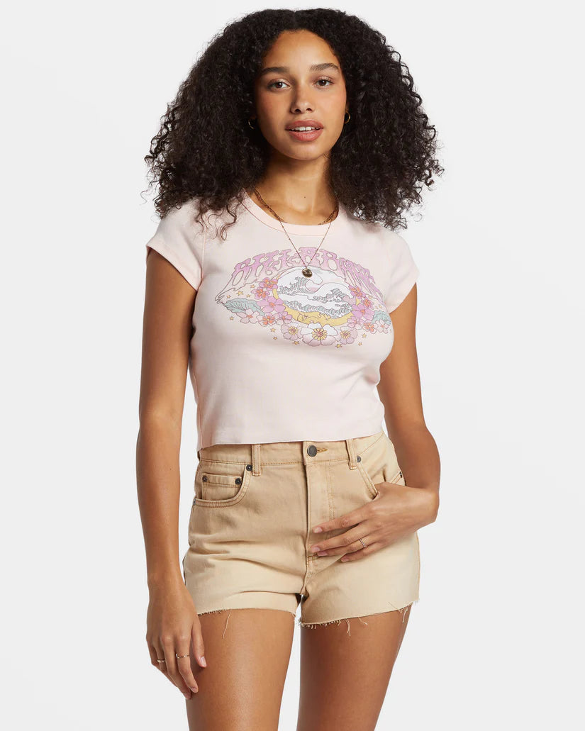 BILLABONG BRIGHTER DAYS AHEAD WOMENS TEE - PINK