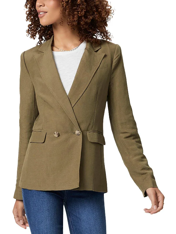 Dawson Womens Linen Suit Separate Double-Breasted Blazer