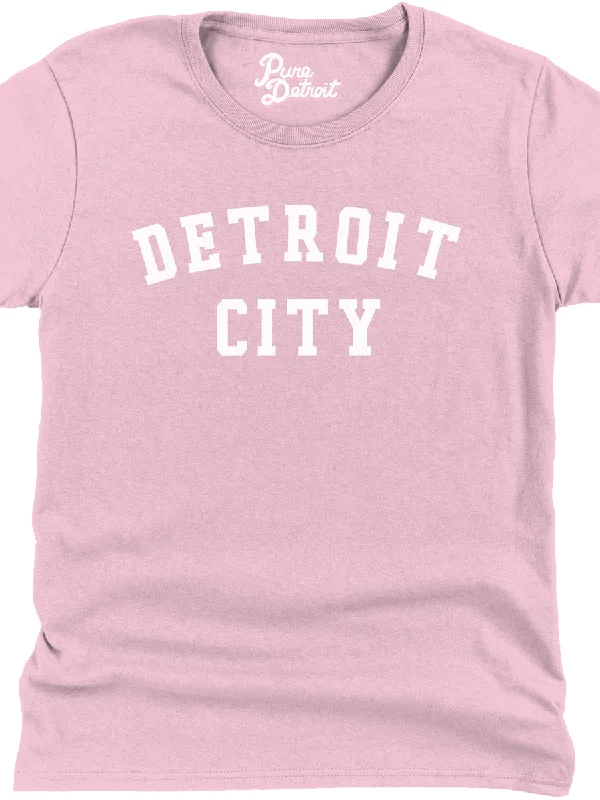 Detroit City Women's Premium Relaxed T-Shirt - White / Pink