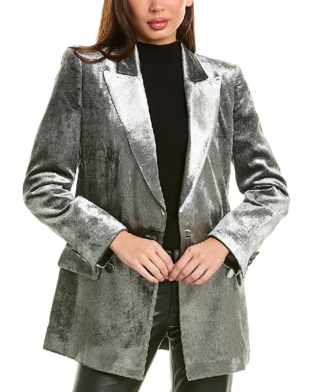 Alberta Ferretti Velvet Silk-Blend Blazer