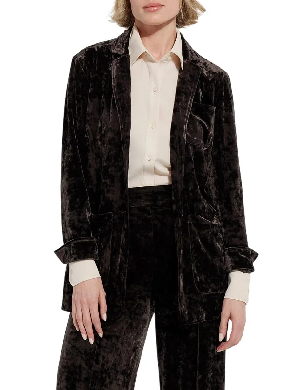 Shay Crushed Velvet Suit Jacket In Double