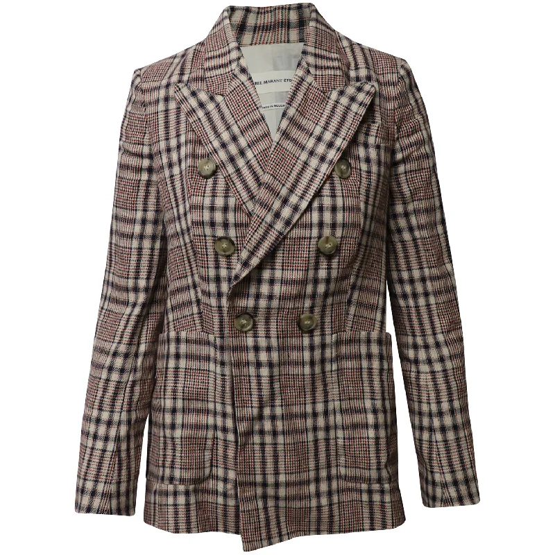 Isabel Marant Etoile Double Breasted Blazer in Multicolor Linen