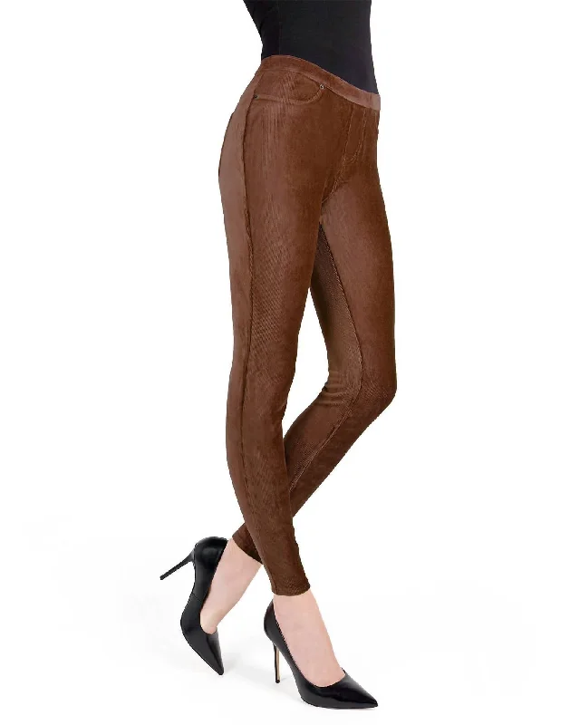 Thin-Rib Slim-Cut Stretch Corduroy Legging In Java