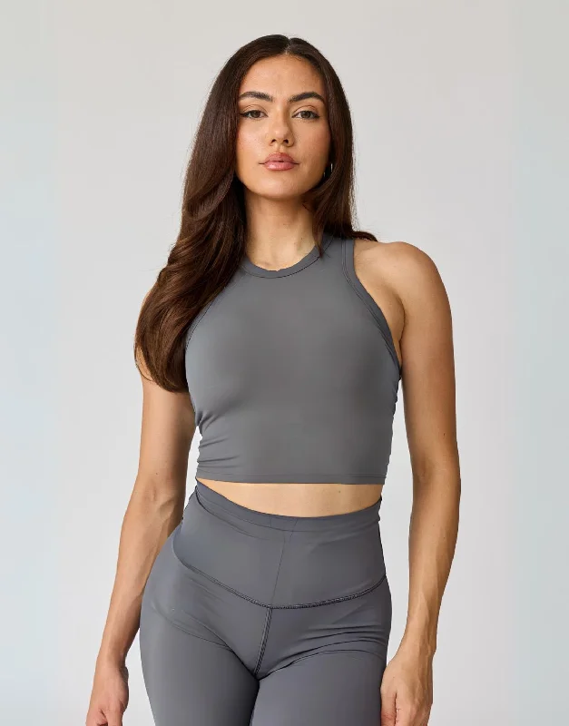 Hera High Neck Crop Tank