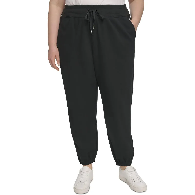 Plus Womens Drawstring Pocket Sweatpants