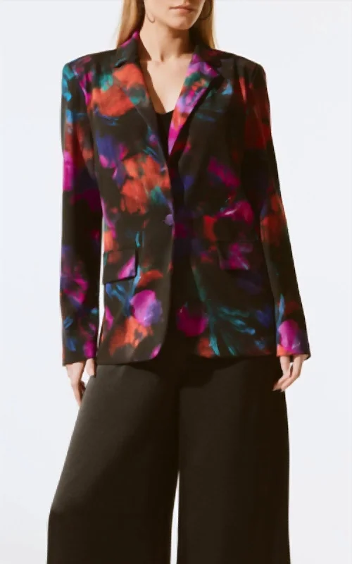 Floral Print Straight Blazer In Floral/multi