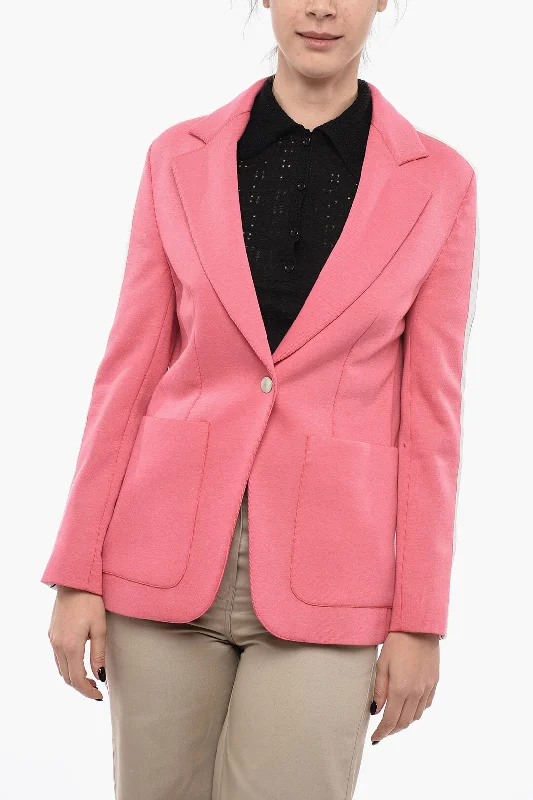 Palm Angels Half-Lined Track Blazer With Contrasting Blazer 42 Italian Size