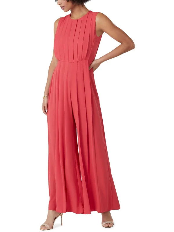 Womens Pleated Flowy Jumpsuit