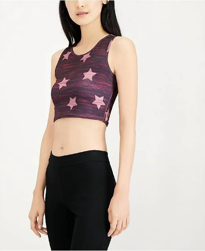 Active Junior Star Print Sports Bra In Pink