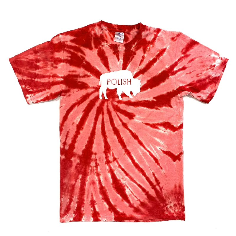 Red Tie-Dye Polish Short Sleeve Shirt