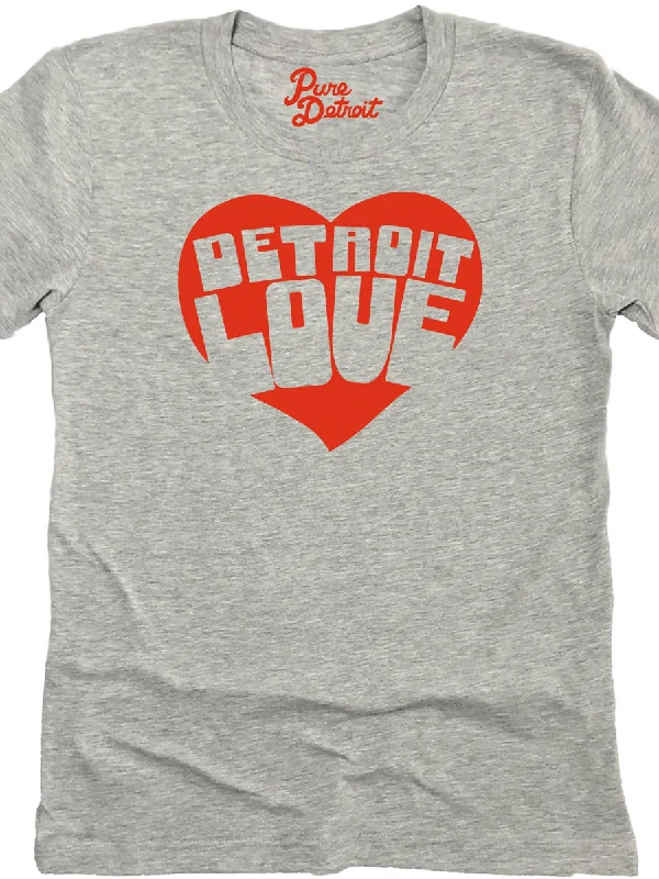 Women's Detroit Love Premium Relaxed T-Shirt - Red / Athletic Gray