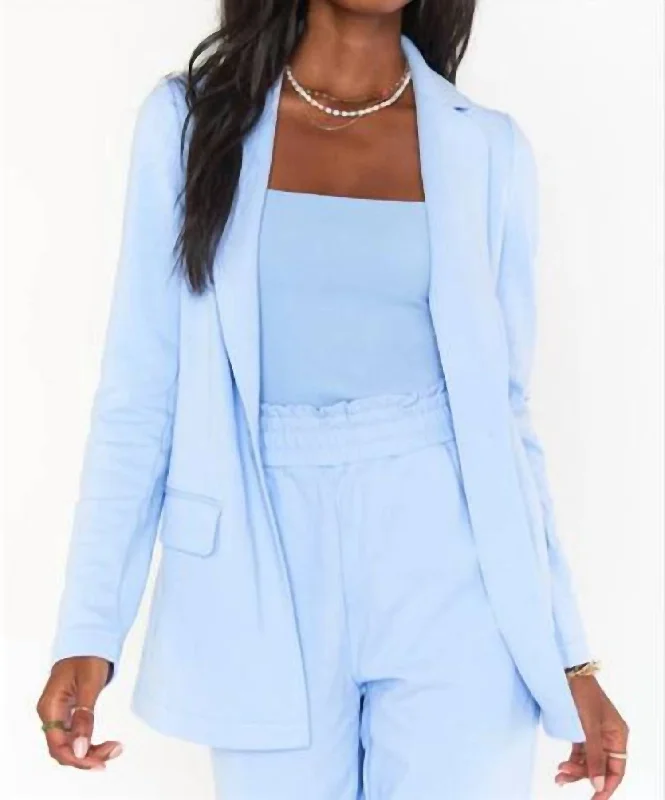 Lazy Chic Blazer In Periwinkle