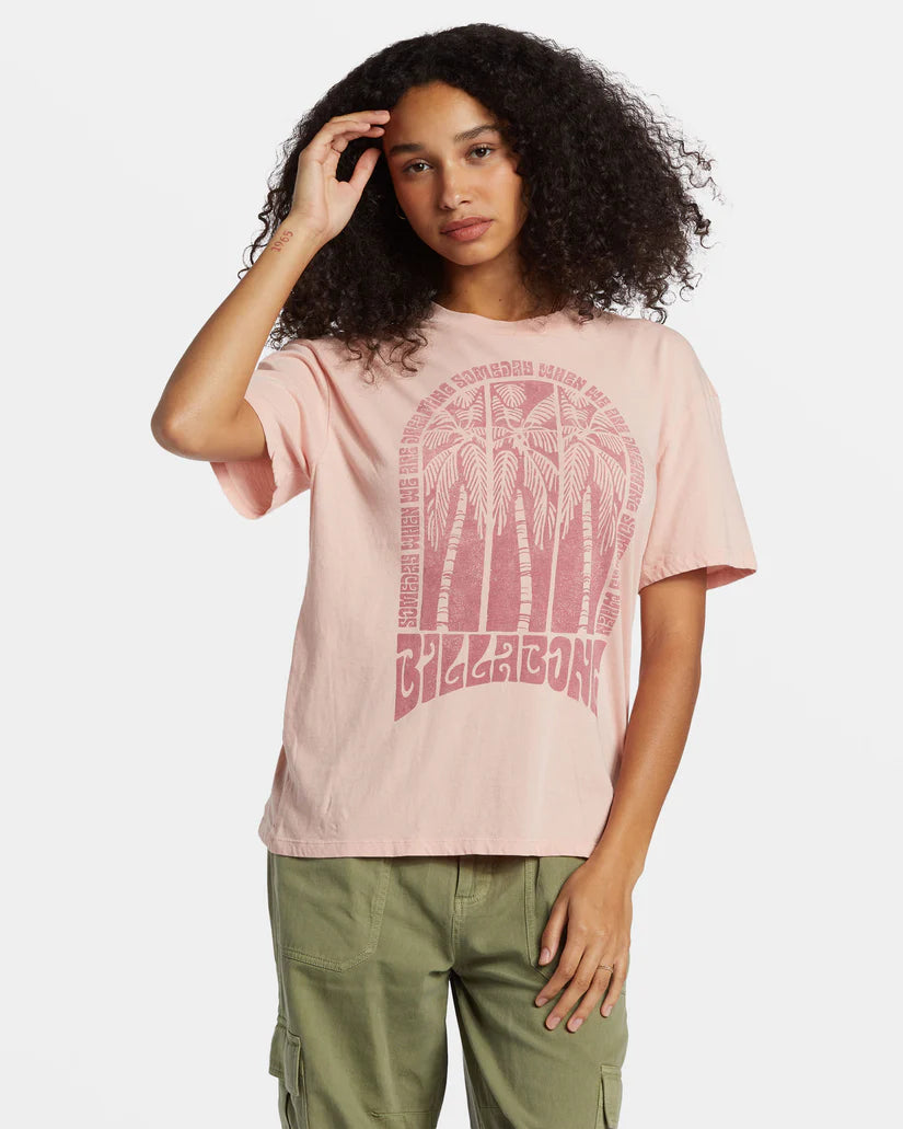 BILLABONG SOMEDAY DREAMS RELAXED FIT WOMENS TEE - PINK