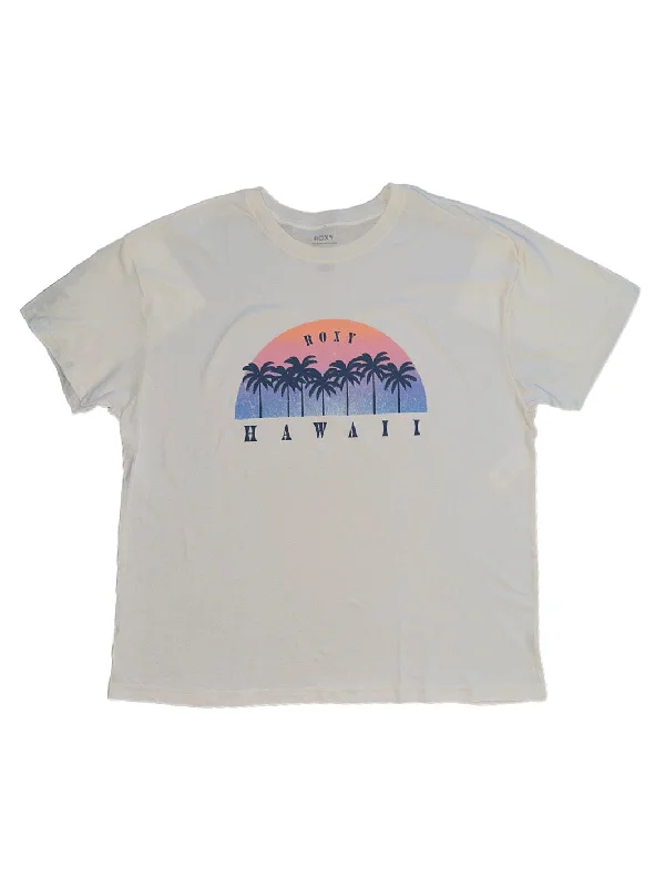 ROXY SUNSET PALMS HAWAII WOMENS TEE - WHITE