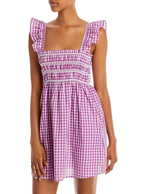 Adalhia Womens Gingham Casual Sundress