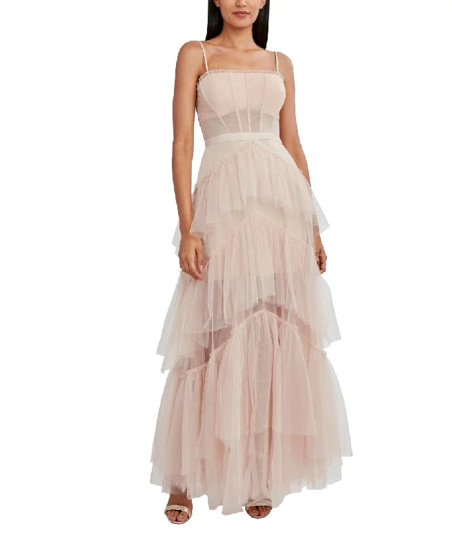 OLY TIERED-RUFFLE TULLE GOWN