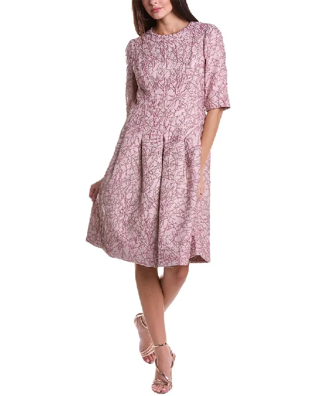 Teri Jon by Rickie Freeman Jacquard A-Line Dress