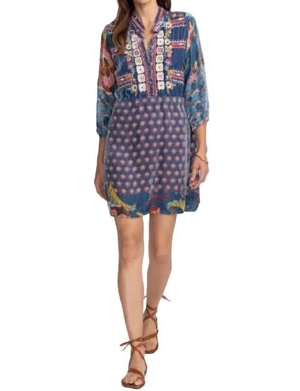 Vember Burnout Gweneth Dress In Multi