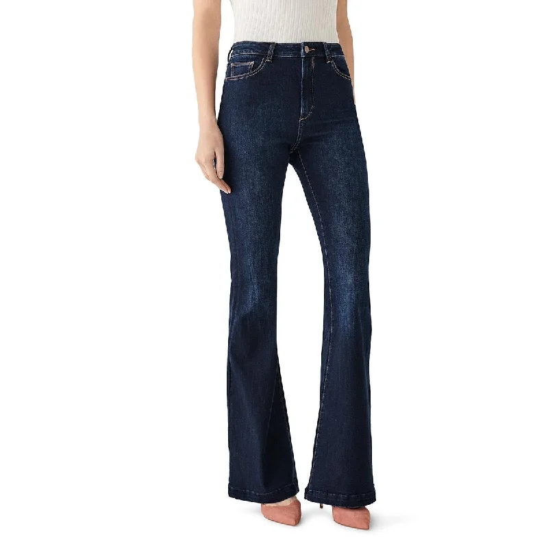 Rachel Womens Denim High Rise Flare Jeans