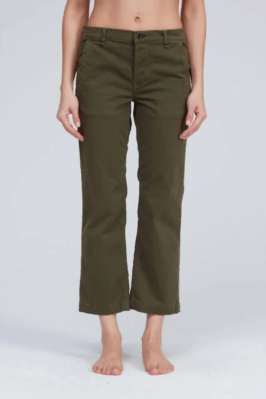 Slim Fit Twill Chino Pant In Safari Green