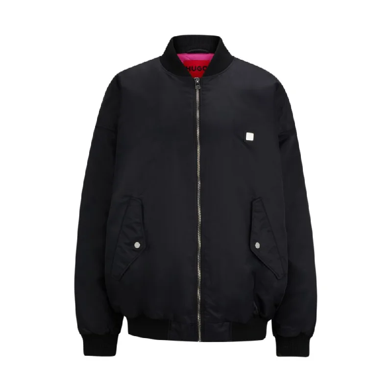 Oversize-fit bomber jacket in water-repellent fabric