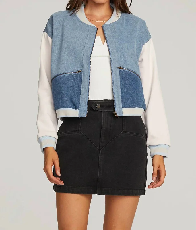 Shelbie Bomber Jacket In Blue